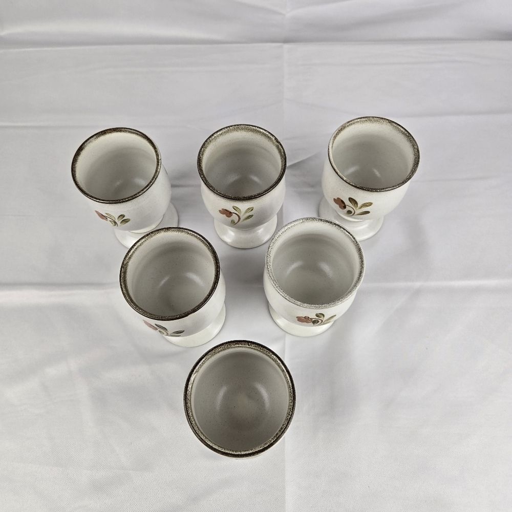 Vintage Denby Langley Serenade Stoneware Goblet Set of 6 Vtg Goblets - Picture 9 of 12